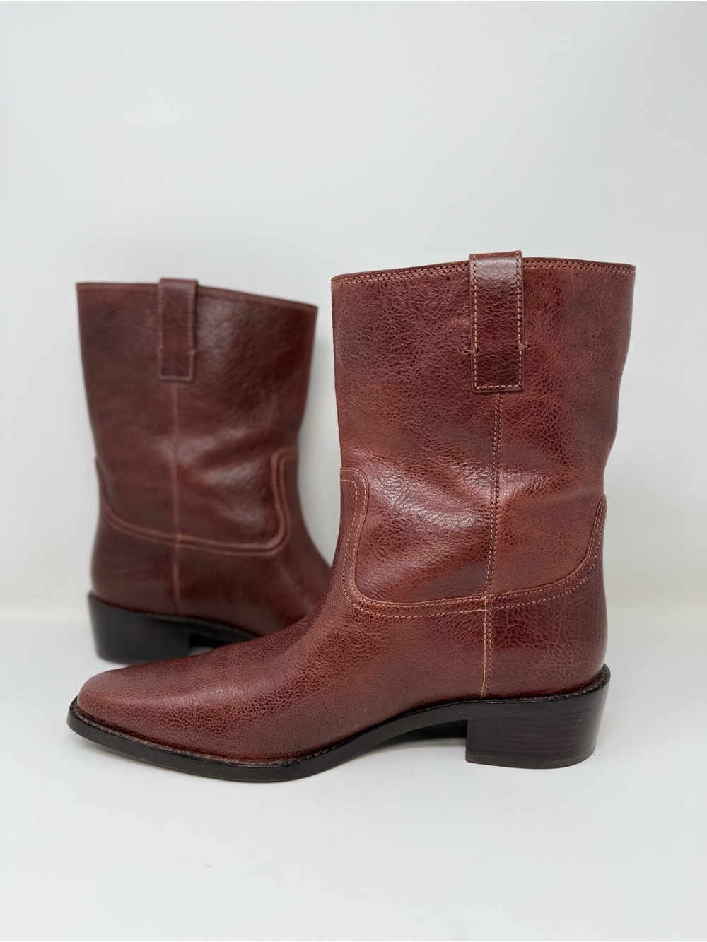 Tory Burch City Western Ankle Boot Brown Leather Sz 9.5 - Picture 11 of 15